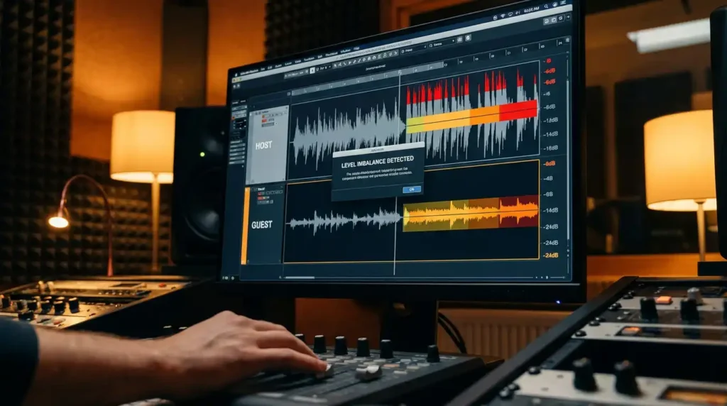 Jak wyrównać głośność prowadzącego i gościa w podcaście